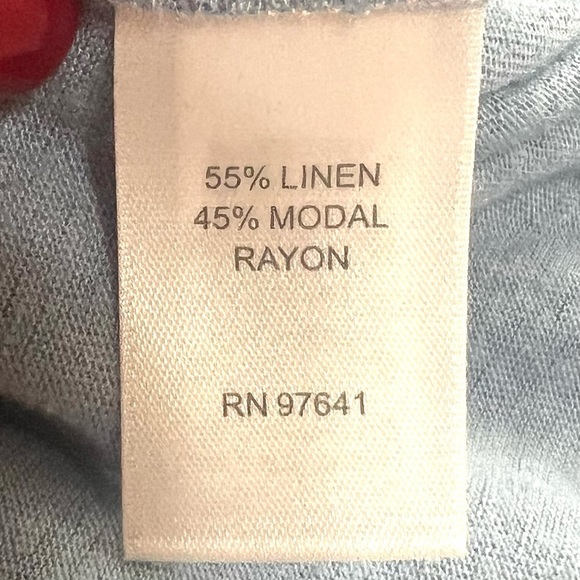 J. Jill Slate Blue Linen Modal Pintuck Button Front Casual Blouse Top Medium - Picture 8 of 9